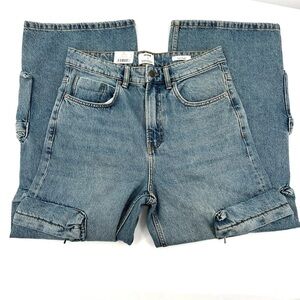 Cotton On Cargo Light Blue Super Baggy Jeans Size 28